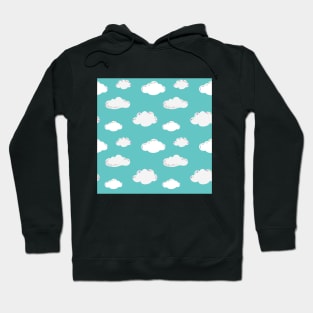 simple white clouds and blue sky design Hoodie